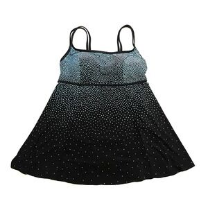Robbylen Swimfashions Black Blue One Piece Swim Suit Dress Women's Size 18w